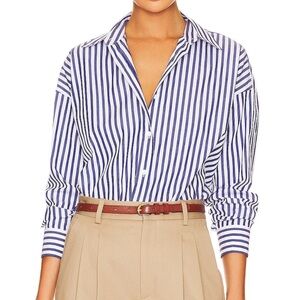 Nili Lotan Striped Mael Oversized Shirt Small